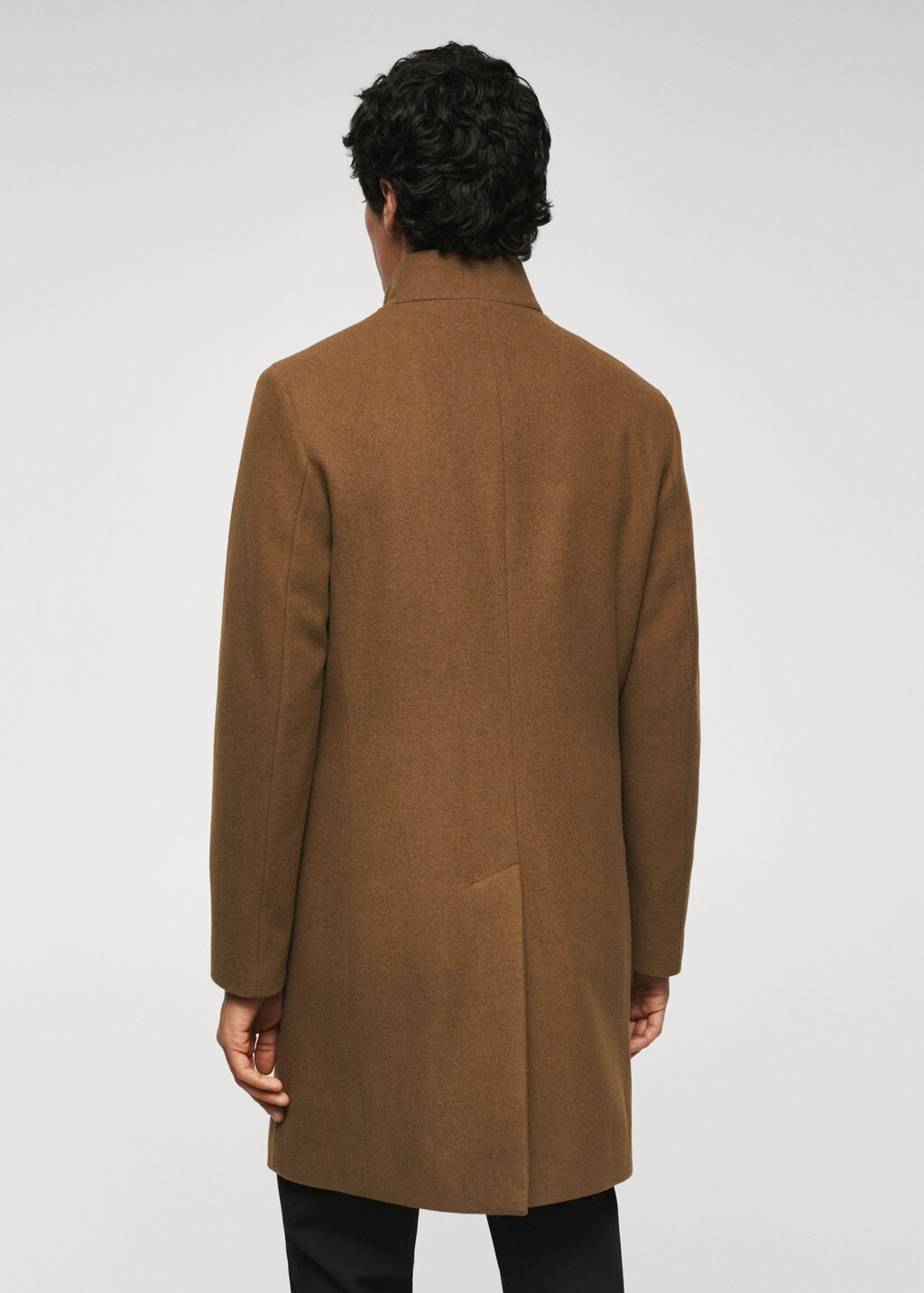 Wool funnel neck coat - Reverse of the article