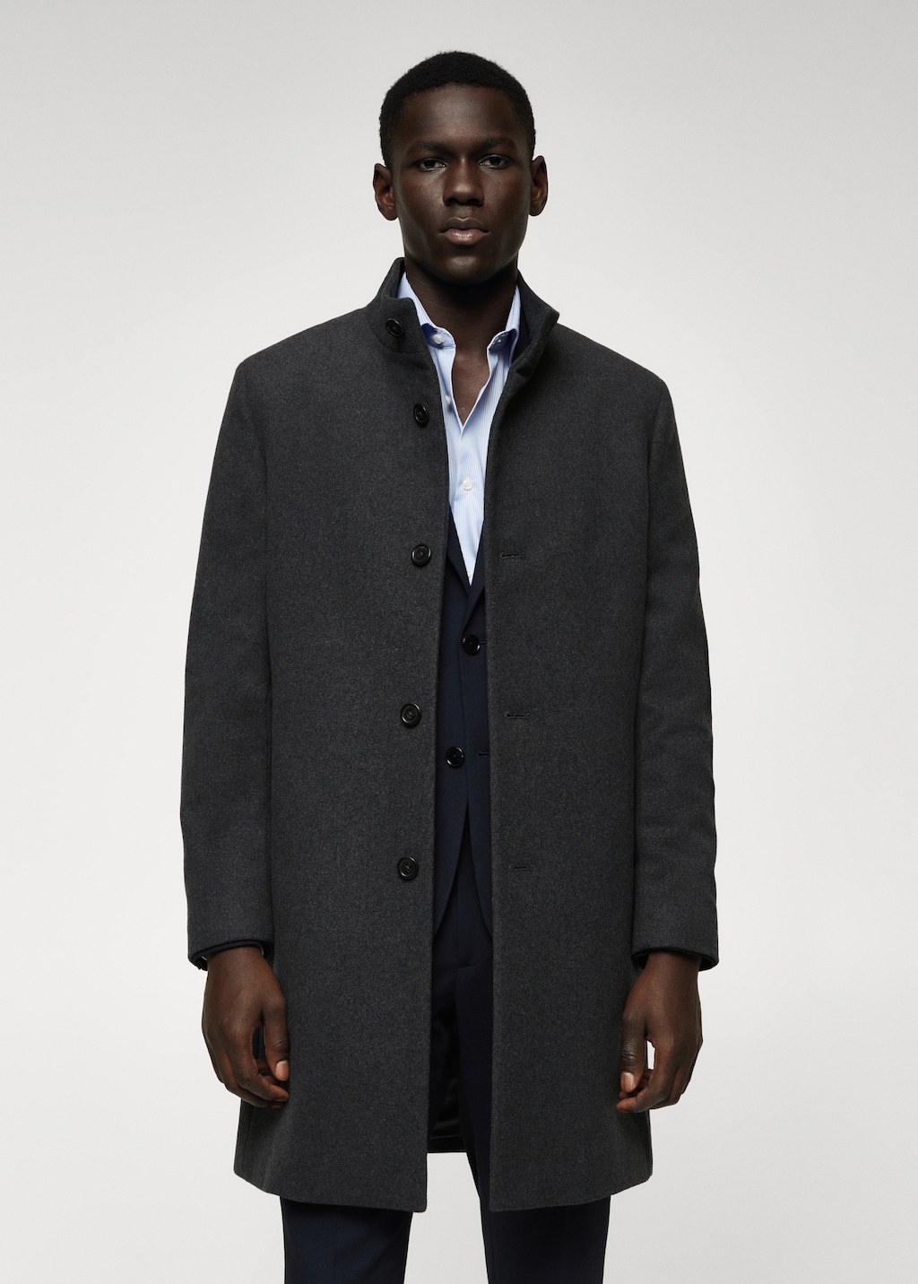 Wool funnel neck coat - Medium plane