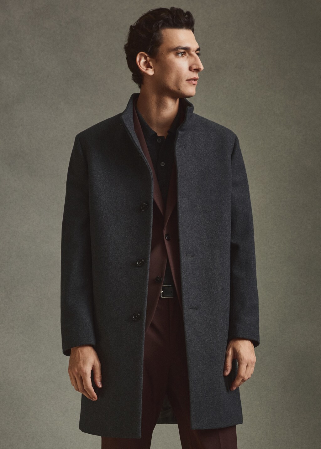 Wool funnel neck coat - Details of the article 5