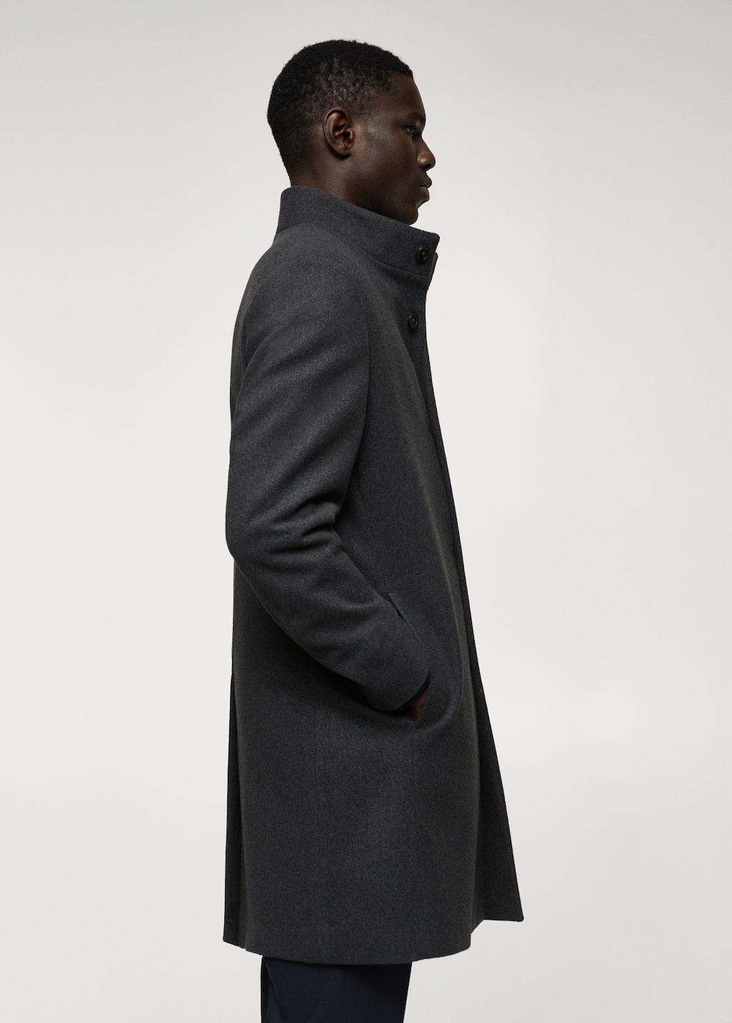 Wool funnel neck coat - Details of the article 6