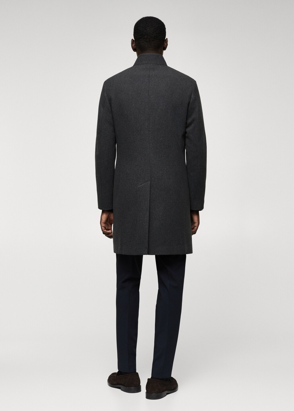 Wool funnel neck coat - Reverse of the article