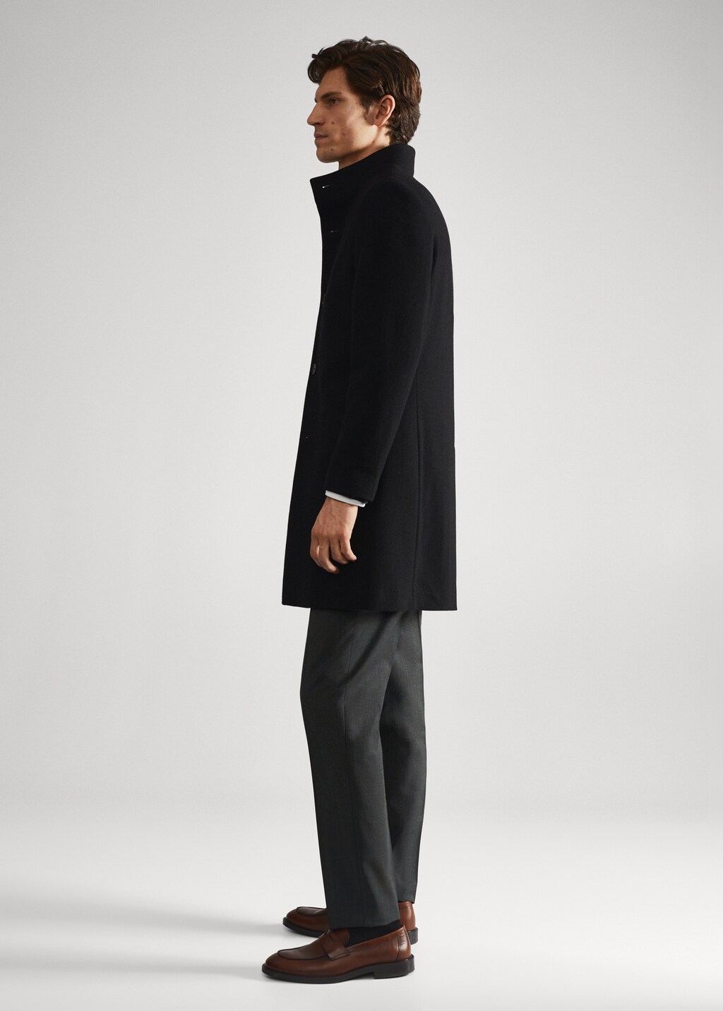 Wool funnel neck coat - Details of the article 6