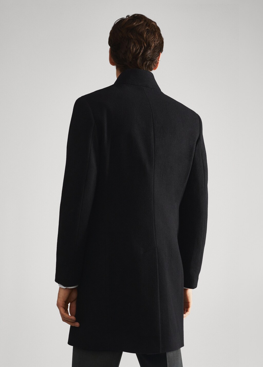 Wool funnel neck coat - Reverse of the article