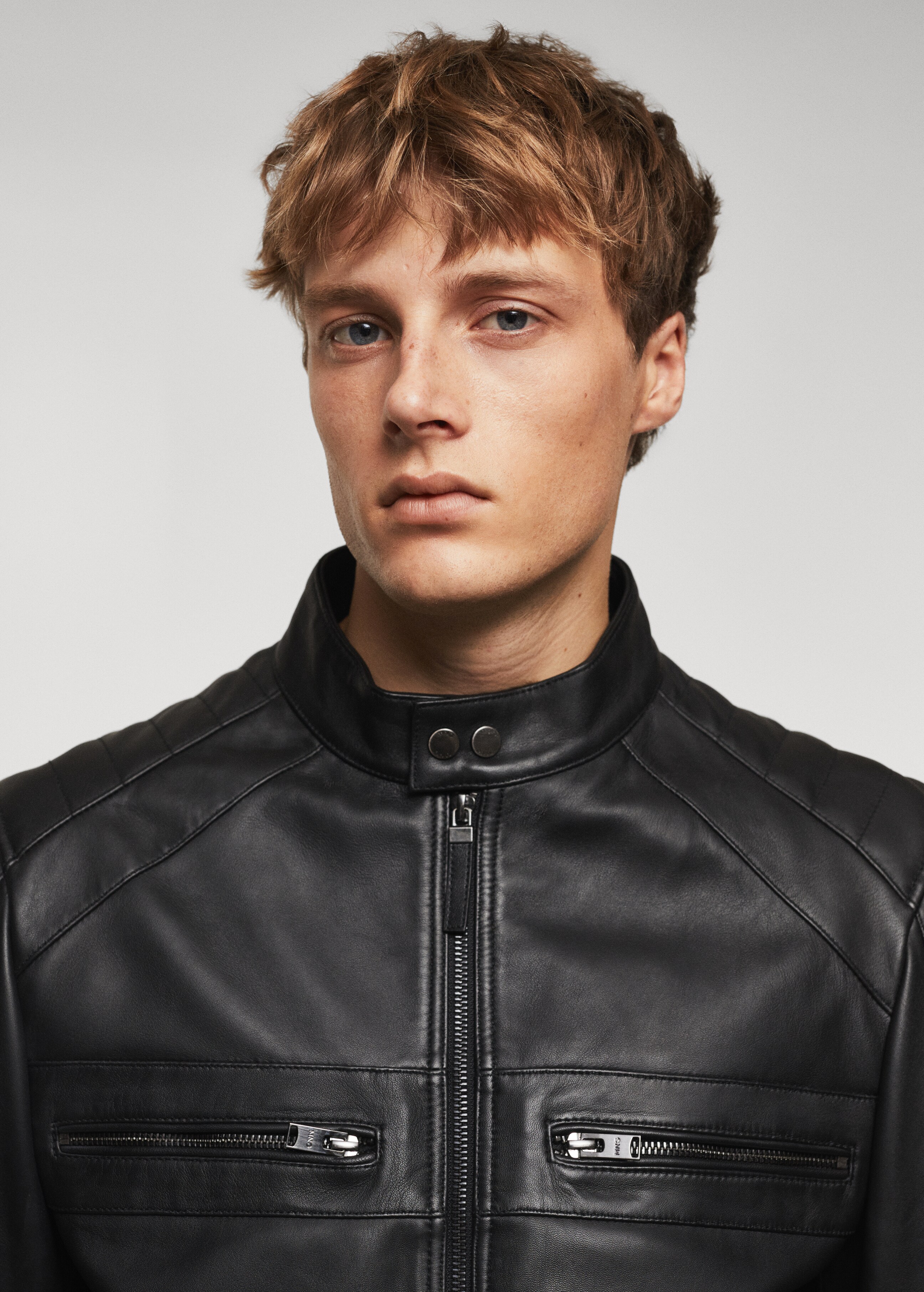Leather biker jacket - Details of the article 1
