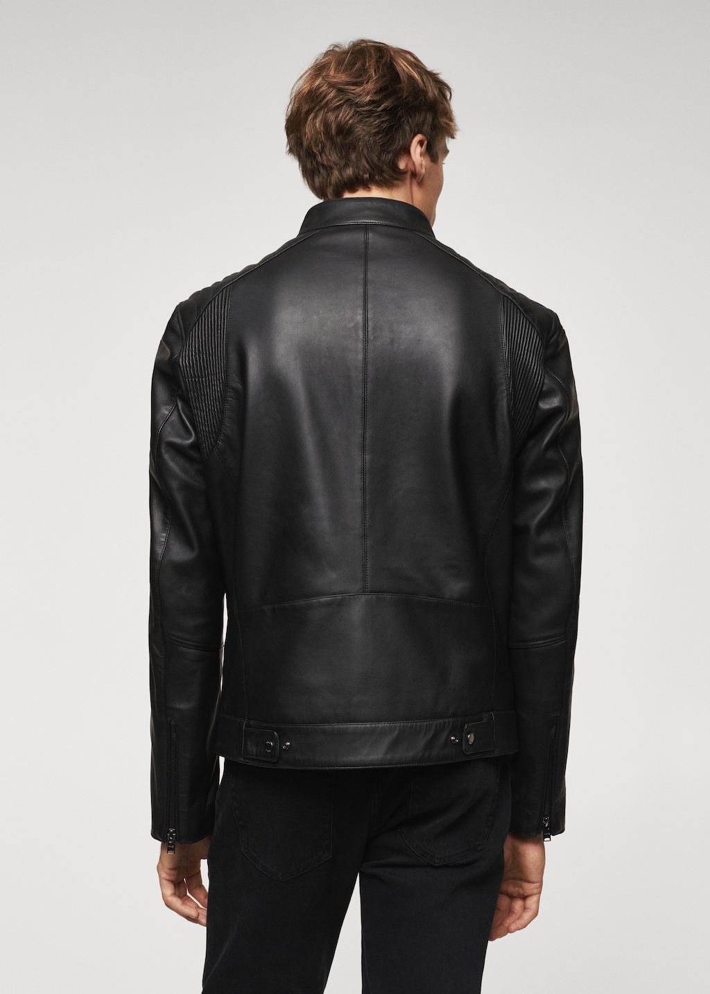 Blouson biker en cuir - Verso de l’article