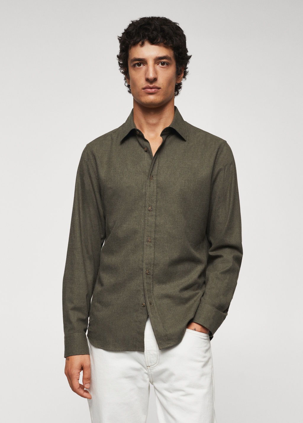 Slim fit cotton shirt - Medium plane