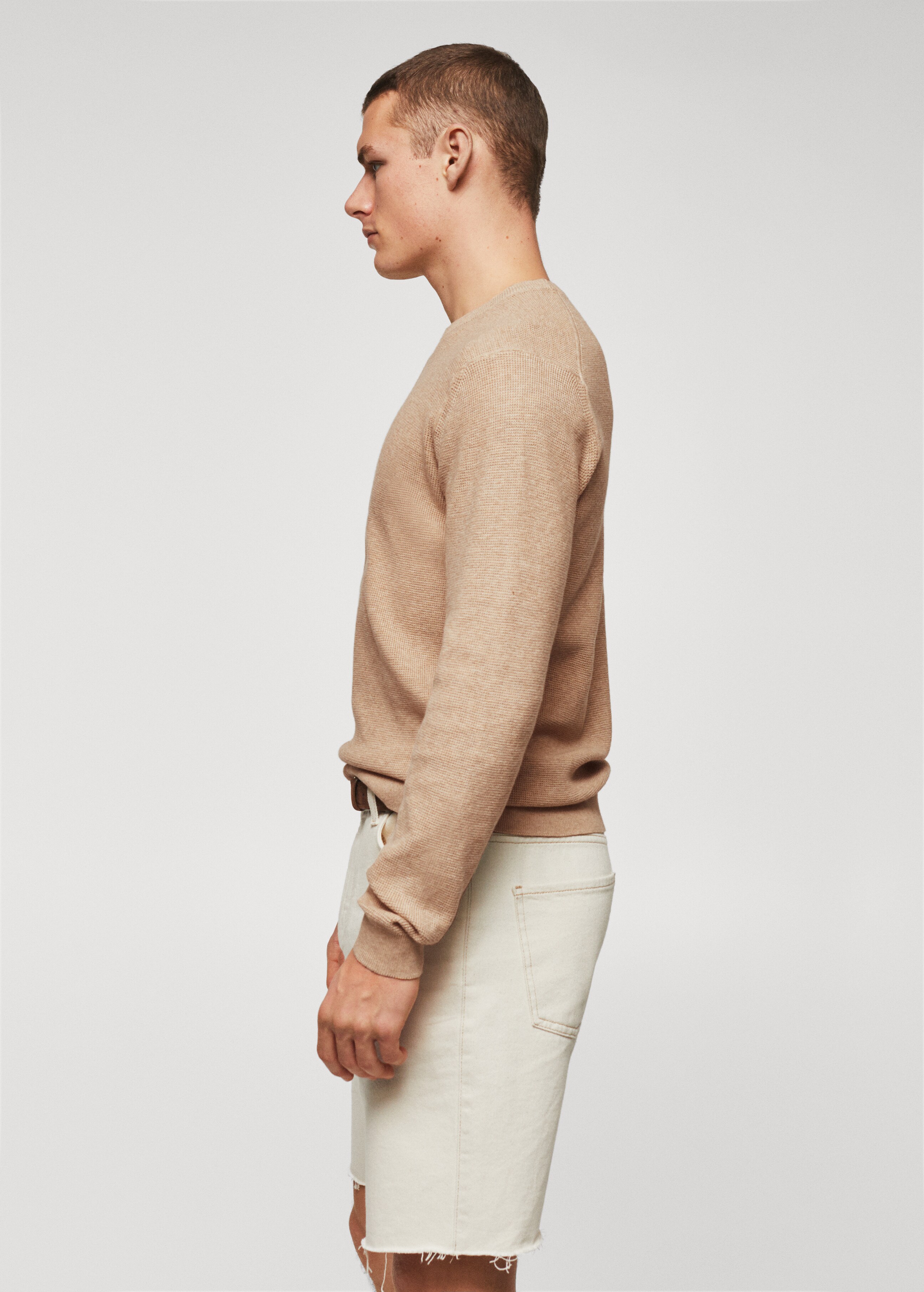 Structured cotton sweater - Details of the article 2