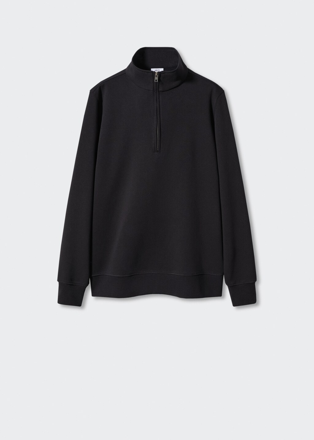 Cotton sweatshirt with zip neck - Article without model