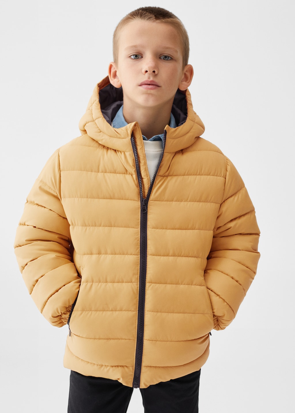 Hood quilted coat - Medium plane