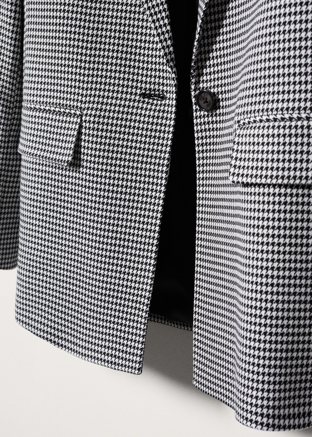 Houndstooth wool blend blazer