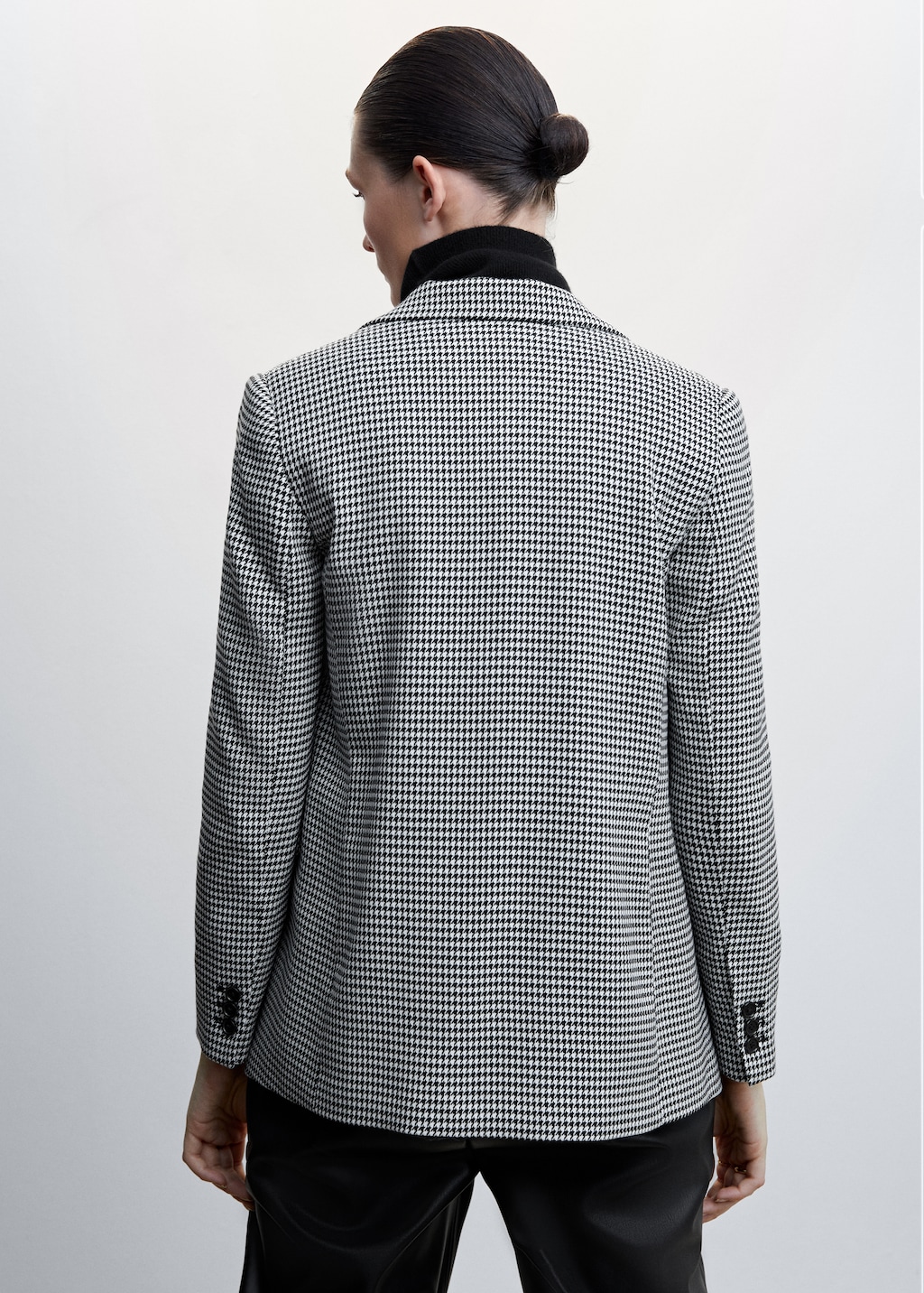 Houndstooth wool-blend blazer - Reverse of the article