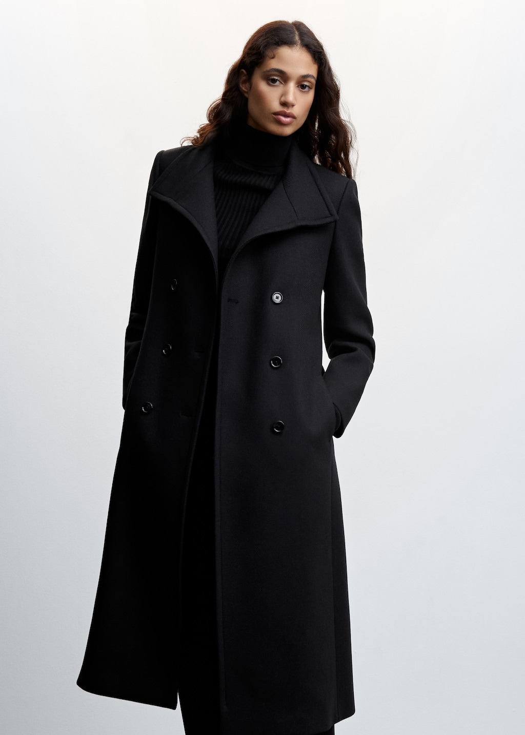 Long wool coat womens black hotsell