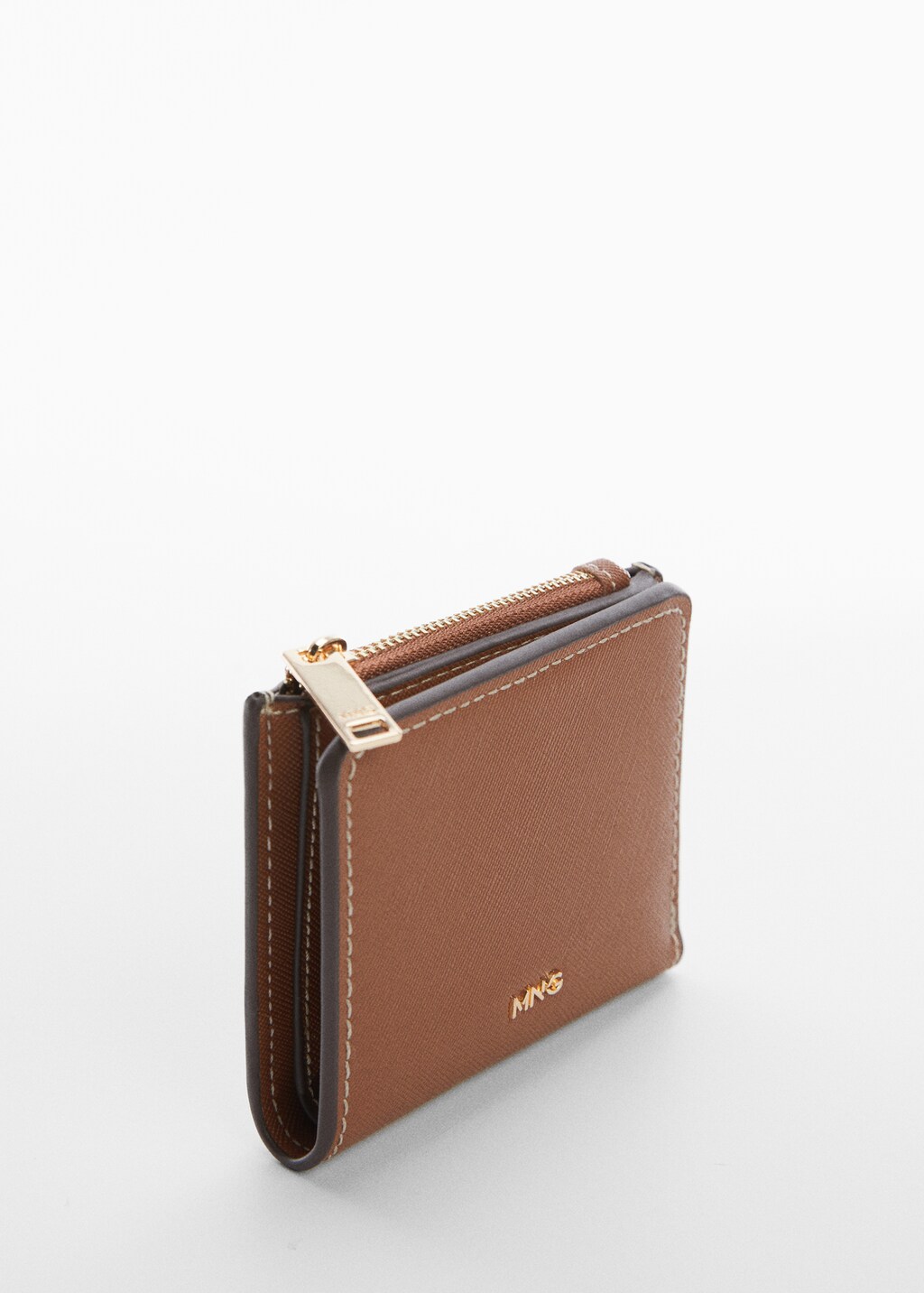 Zip saffiano-effect wallet - Medium plane