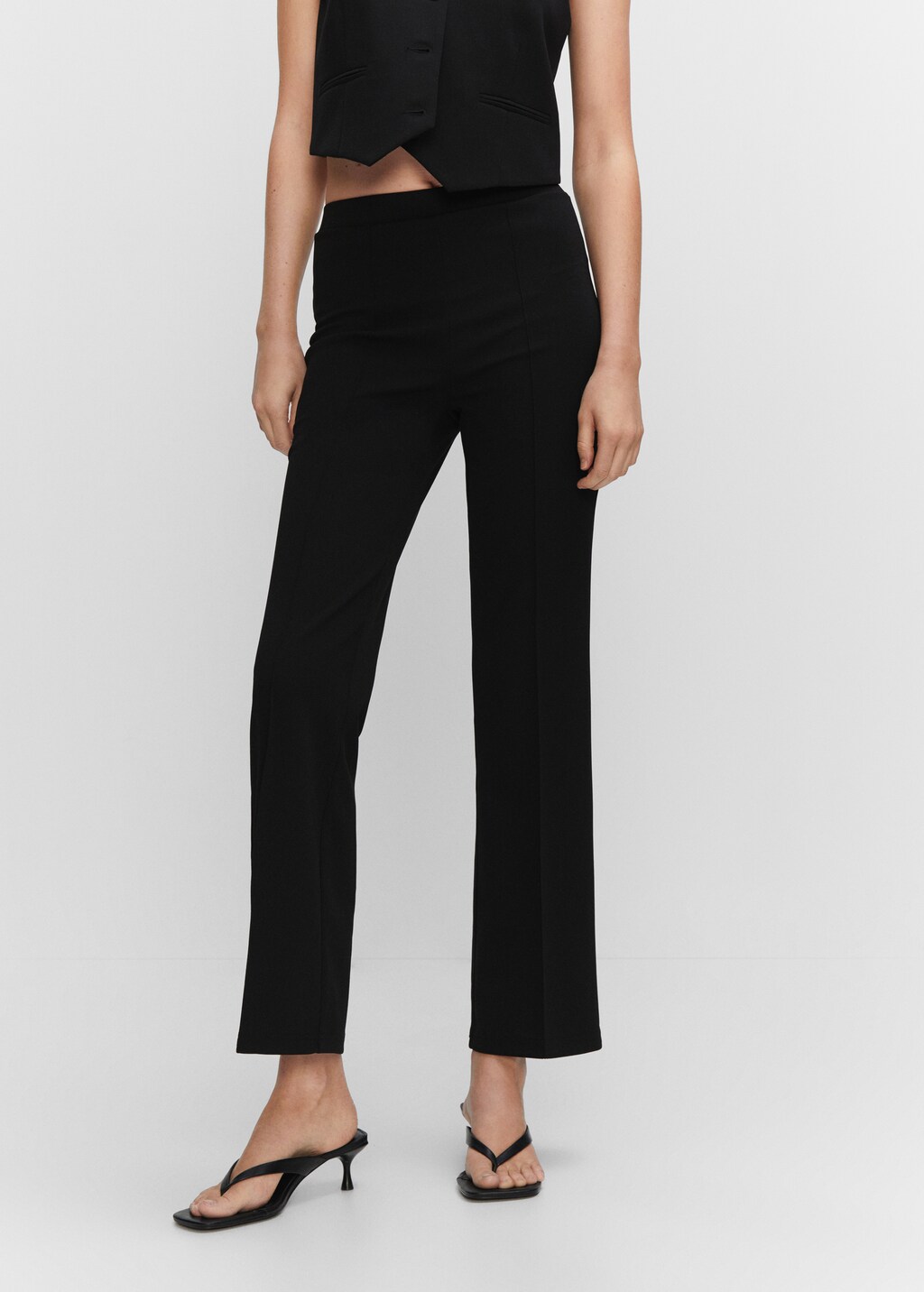 Seam-detail straight-fit trousers - Medium plane