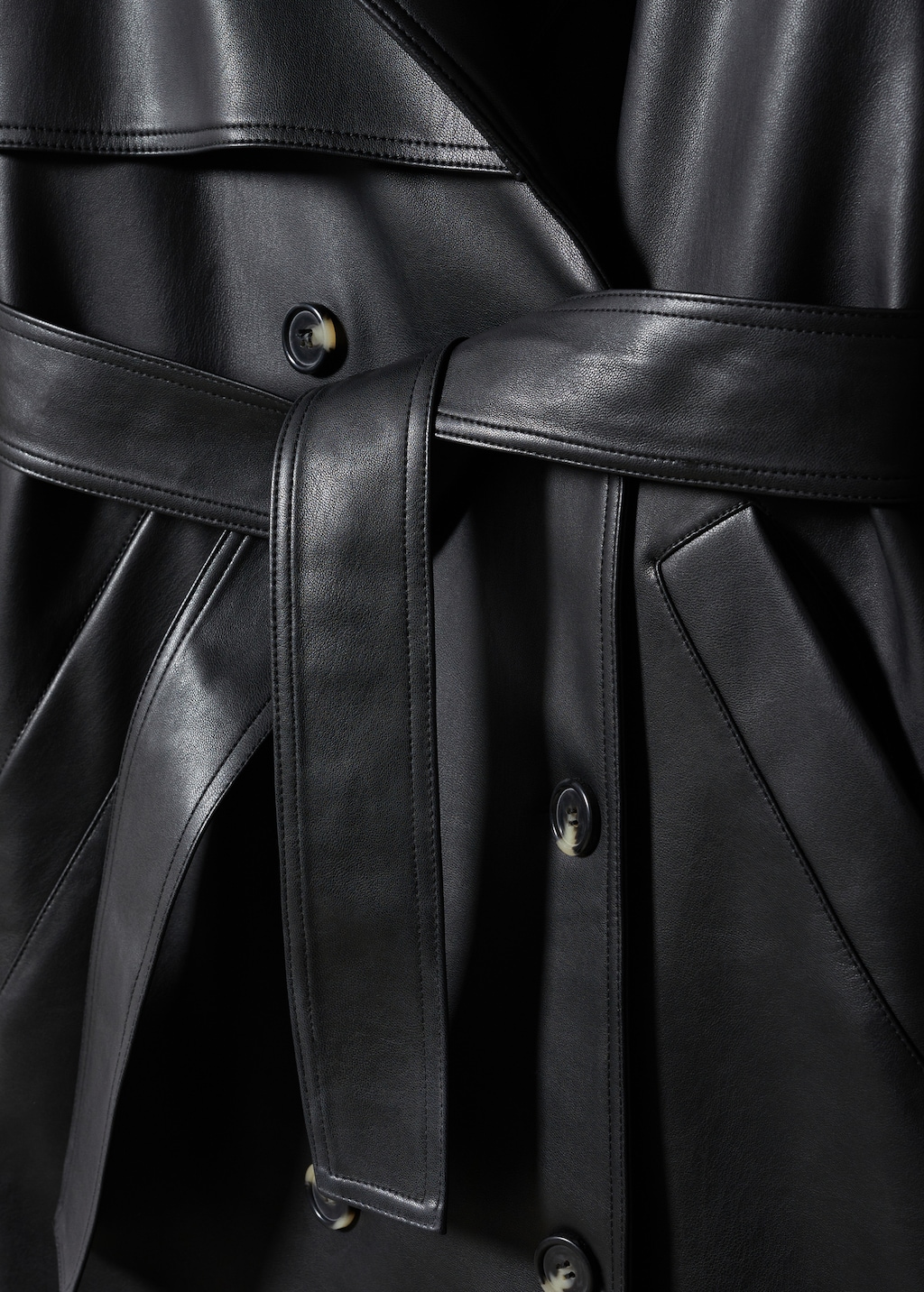 Oversize leather-effect trench coat - Details of the article 8