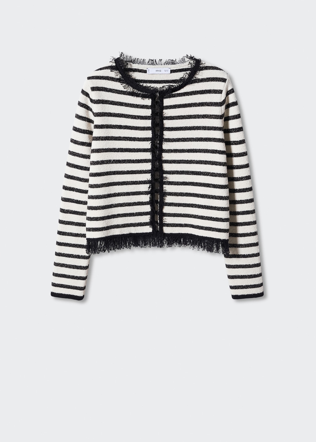 Frayed striped cardigan - Woman | MANGO OUTLET USA