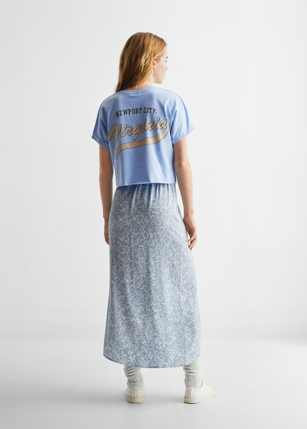 Printed cotton-blend T-shirt - Reverse of the article