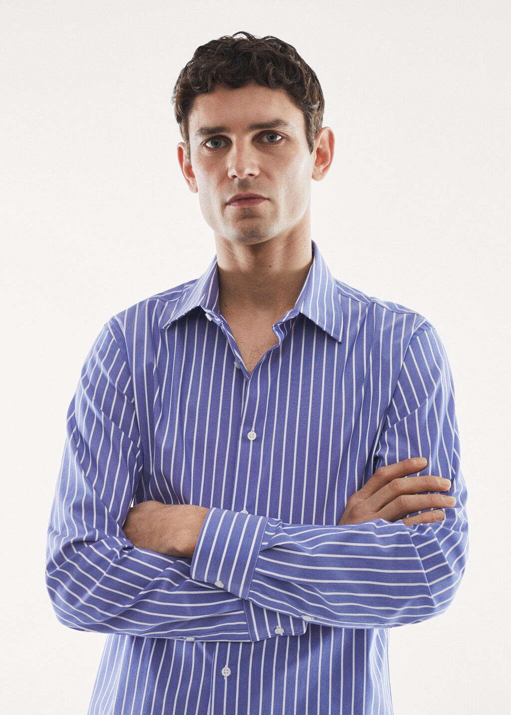 Slim fit striped cotton shirt - Details of the article 1