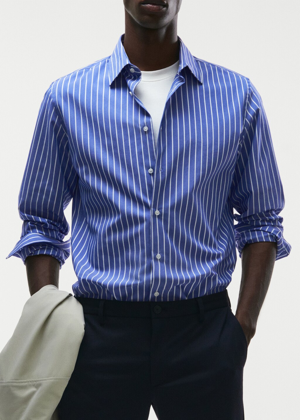 Slim fit striped cotton shirt - Details of the article 5