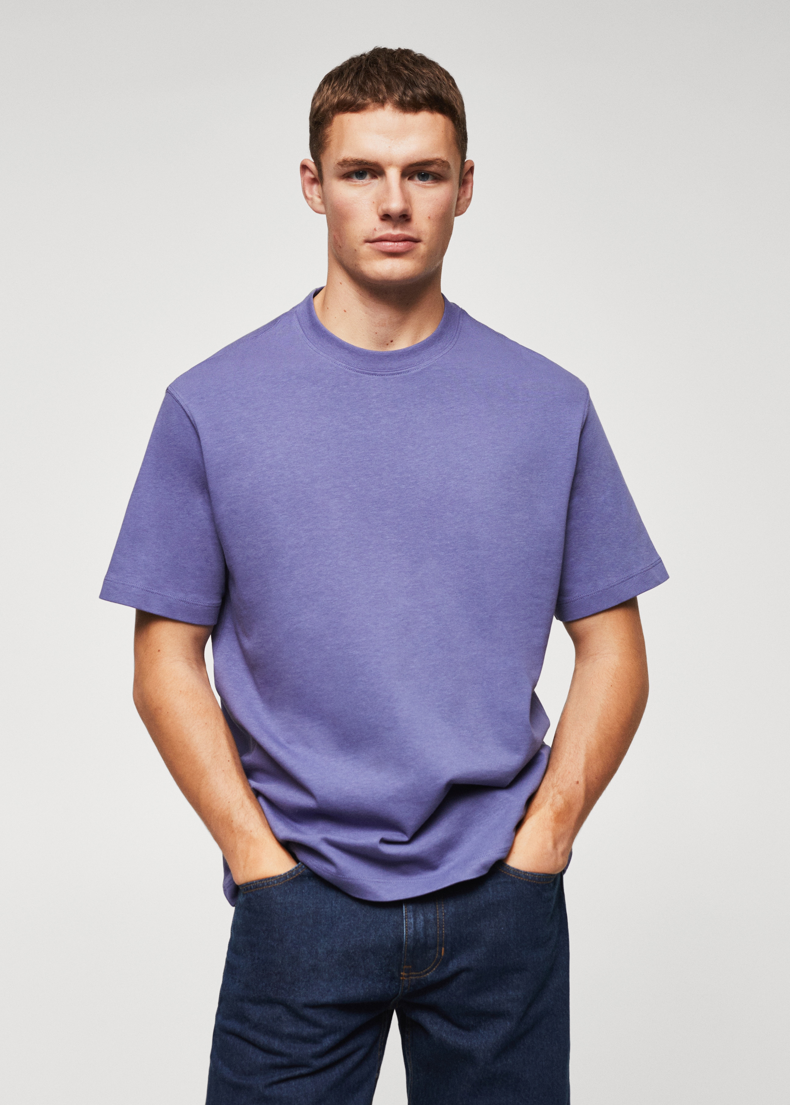 Relaxed fit cotton t-shirt - Medium plane