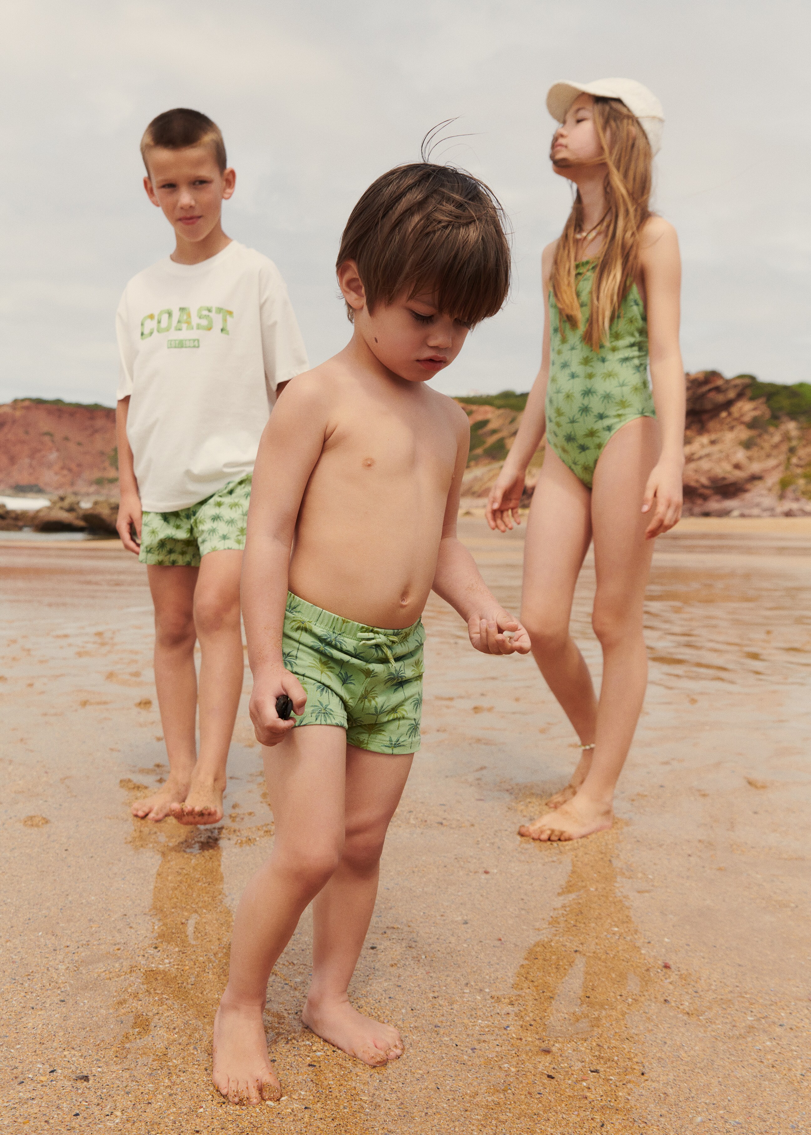 Leaf print swimming trunks - Details of the article 6