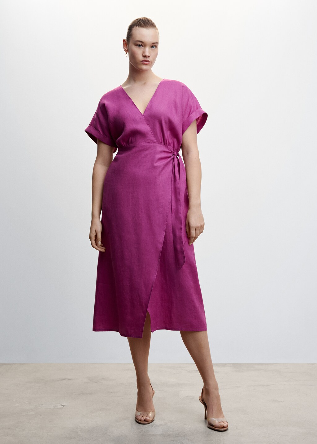 Bow linen-blend dress - Details of the article 3