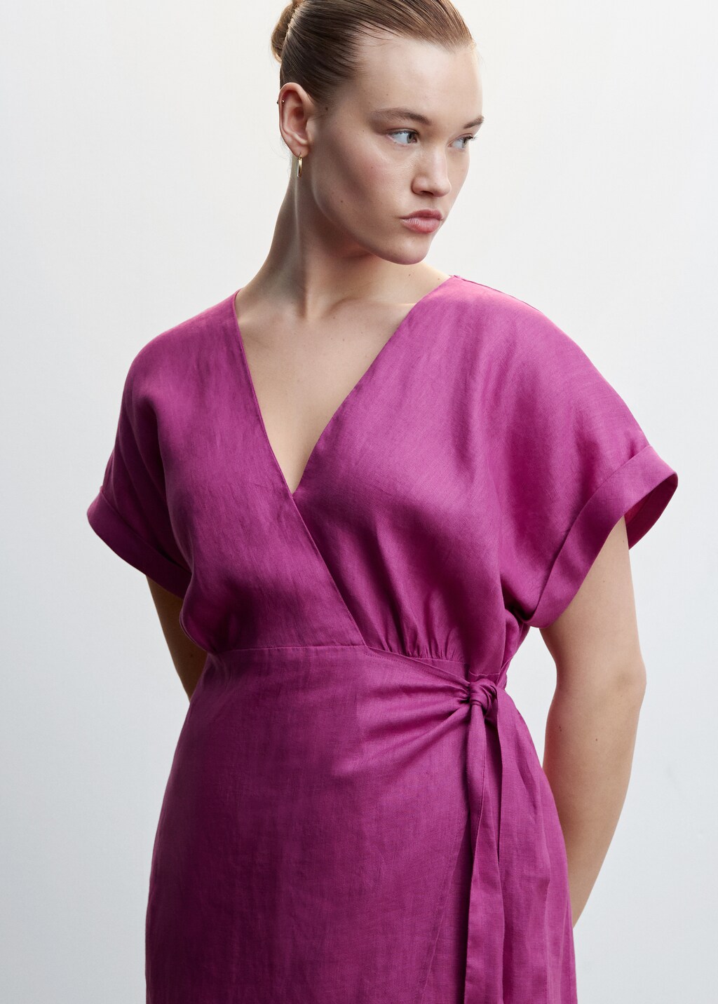 Bow linen-blend dress - Details of the article 5