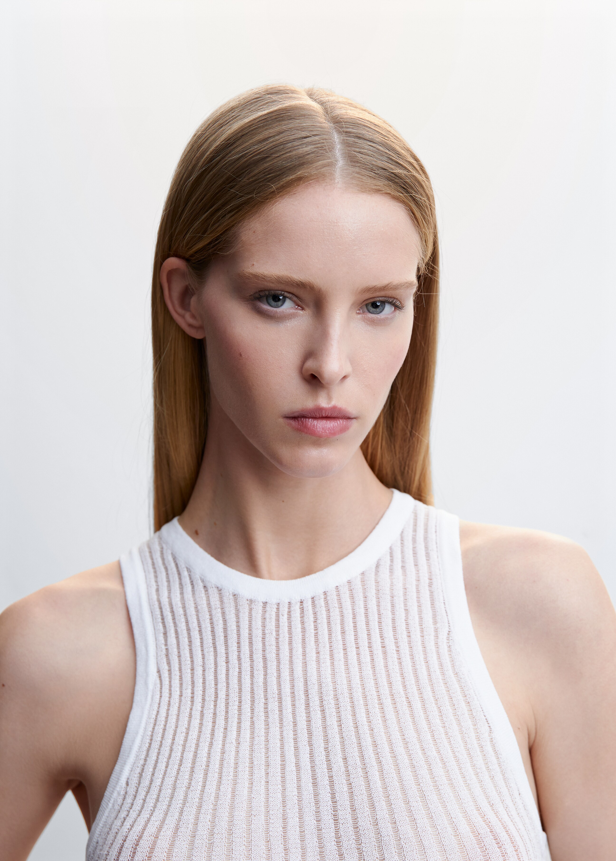 Ribbed crochet-knit top - Details of the article 1