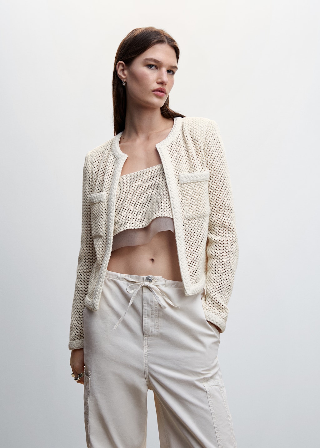 Openwork knitted jacket - Medium plane