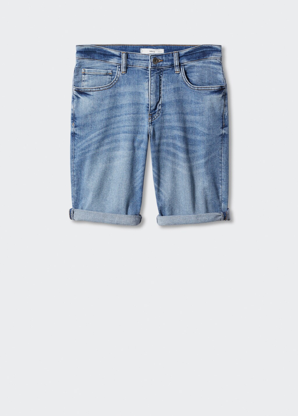 Slim-fit denim bermuda shorts - Article without model