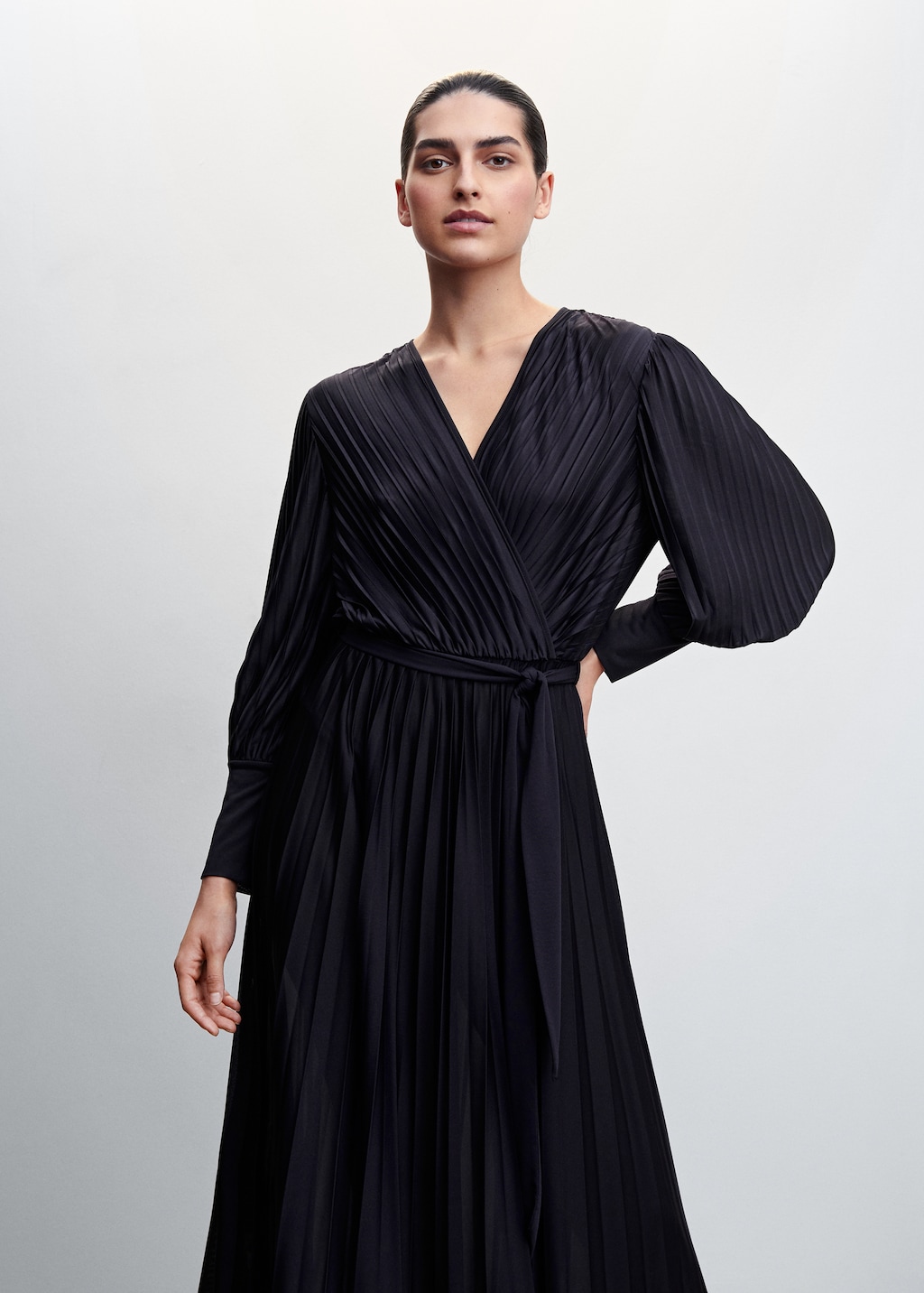 Pleated wrap dress - Medium plane