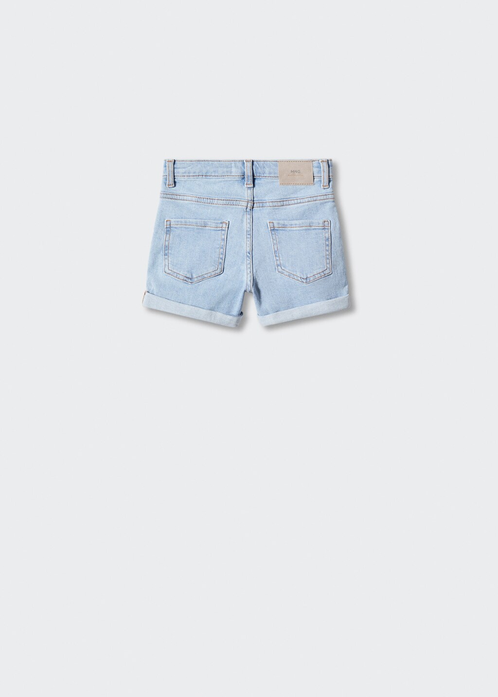 Rolled-up hem denim shorts - Reverse of the article