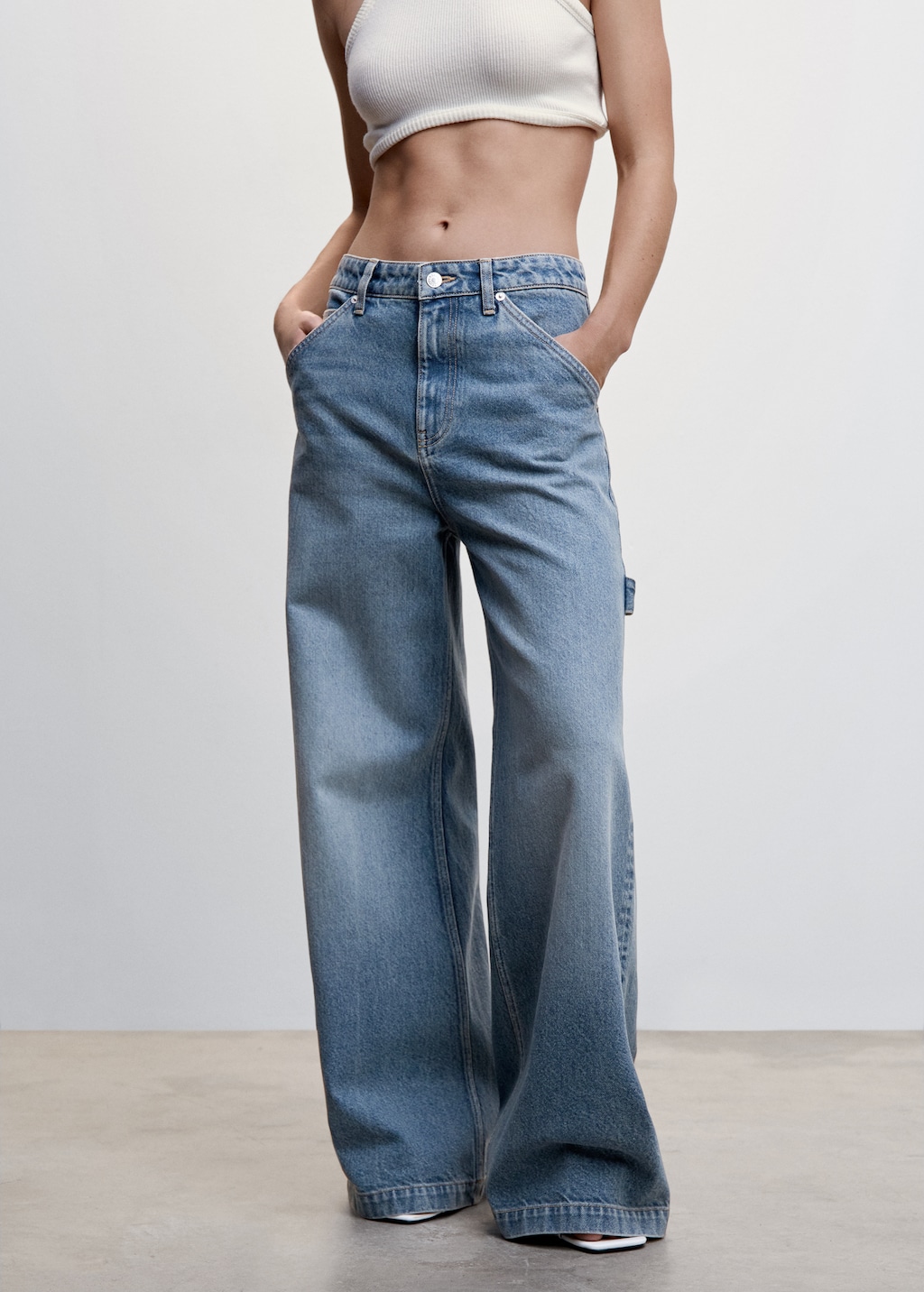 Low waist wideleg jeans - Medium plane