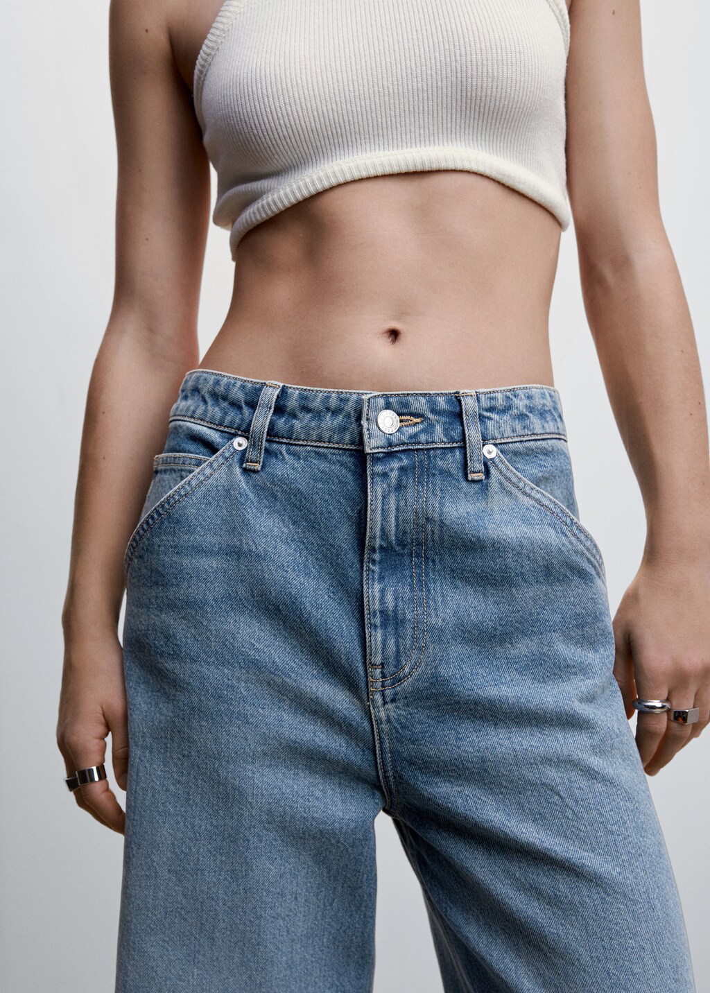 Low waist wideleg jeans - Details of the article 1