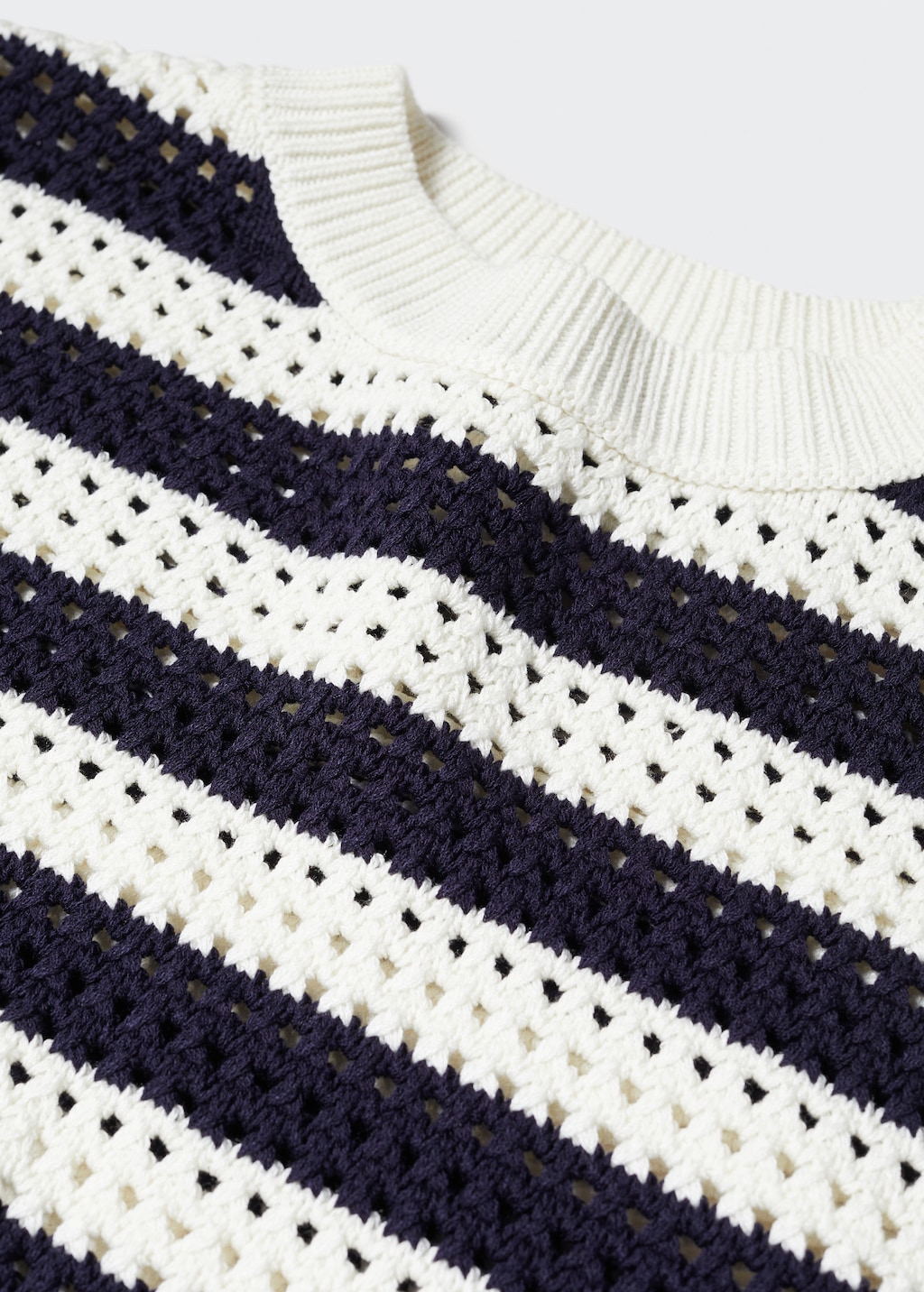 Striped openwork knit sweater - Details of the article 8