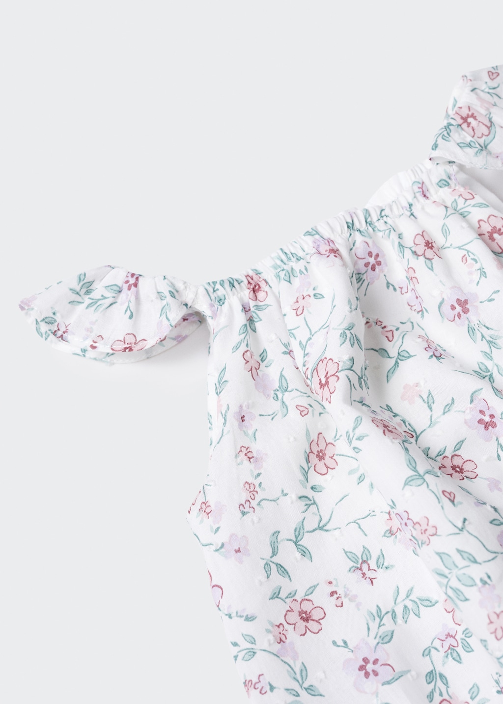 Cotton floral romper - Details of the article 0