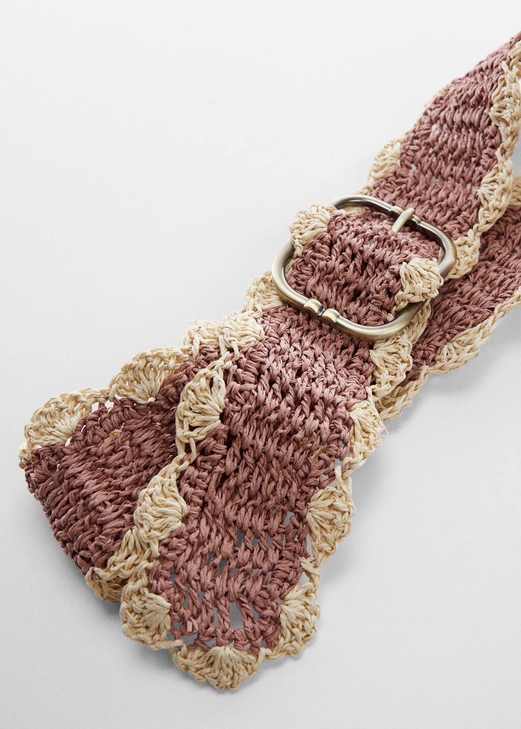 Contrast raffia belt - Details of the article 1