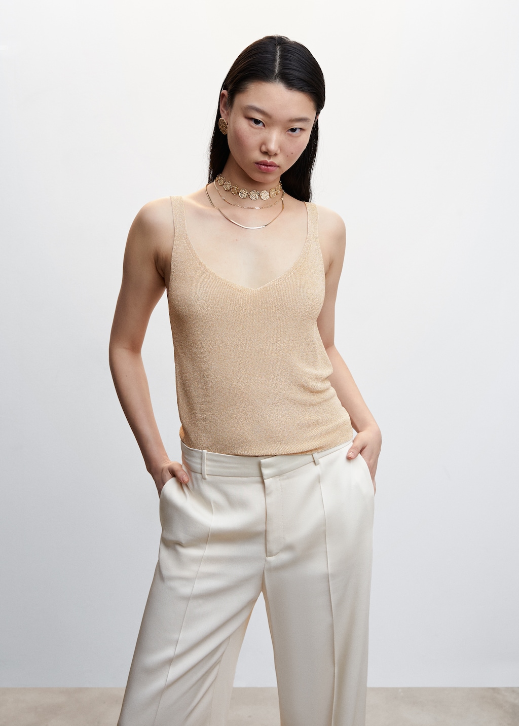 Knit strap top - Medium plane