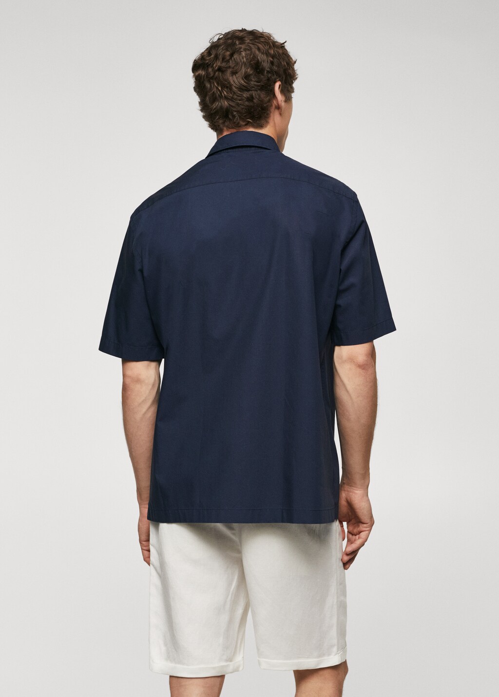 Regular-fit cotton short-sleeved shirt - Reverse of the article