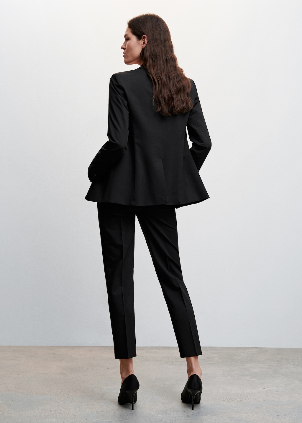 Black fitted suit jacket womens best sale