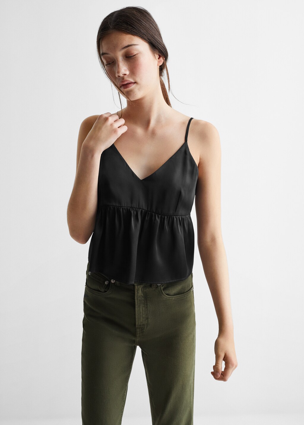 Ruffle cropped top - Medium plane