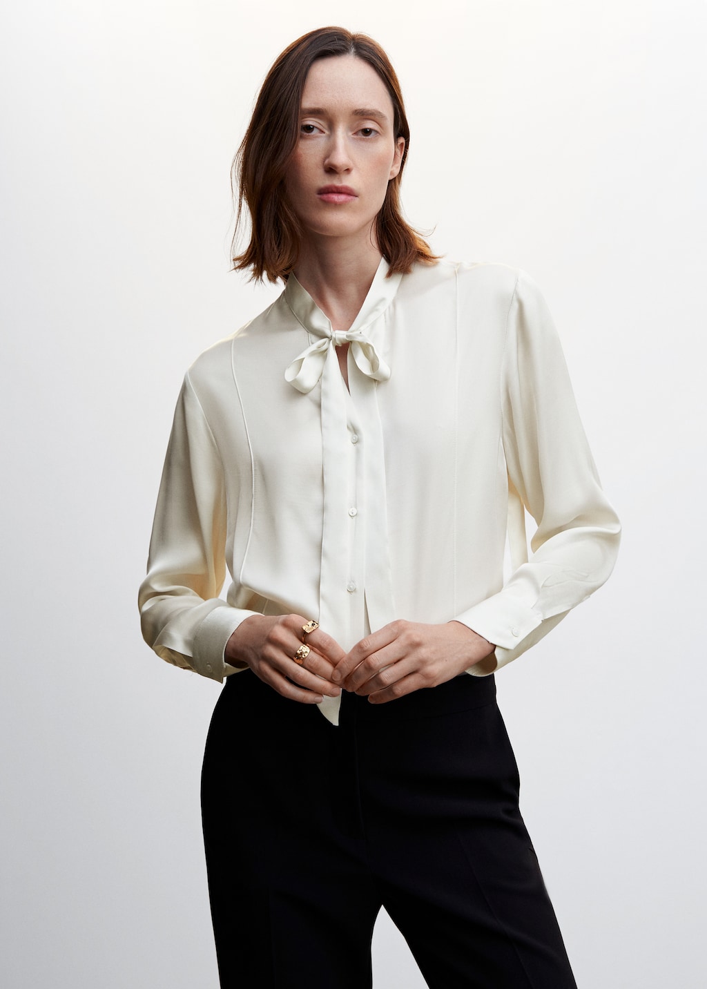 Tie-neck blouse