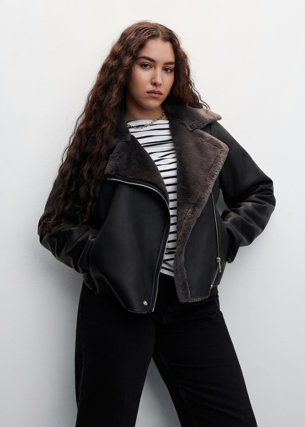 Faux shearling-lined jacket - Details of the article 4