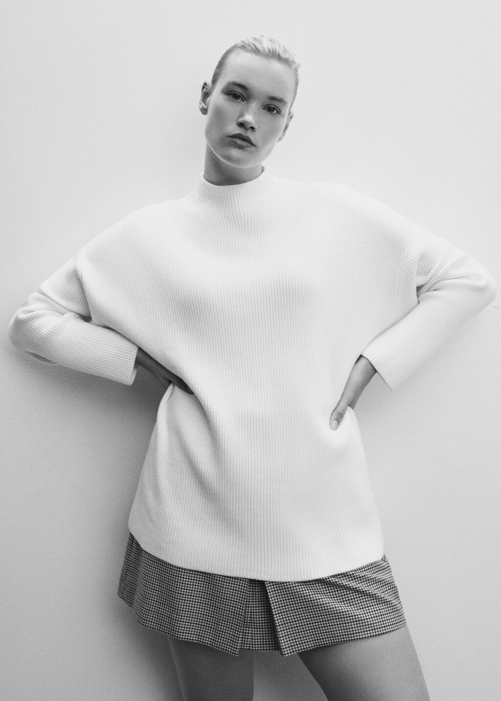 High collar ribbed knit  sweater - Details of the article 5