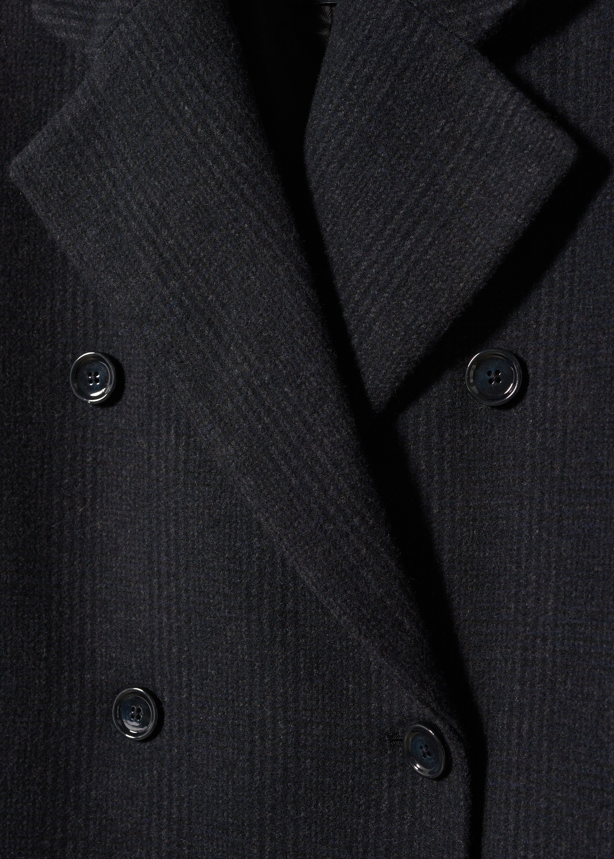 Check wool-blend coat - Details of the article 8