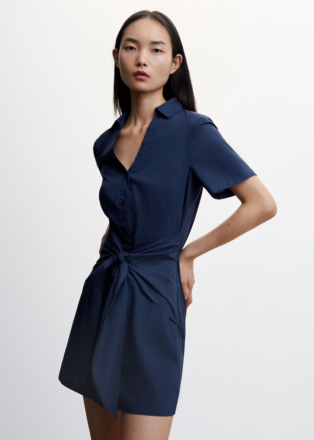 Mango bow shirt dress on sale