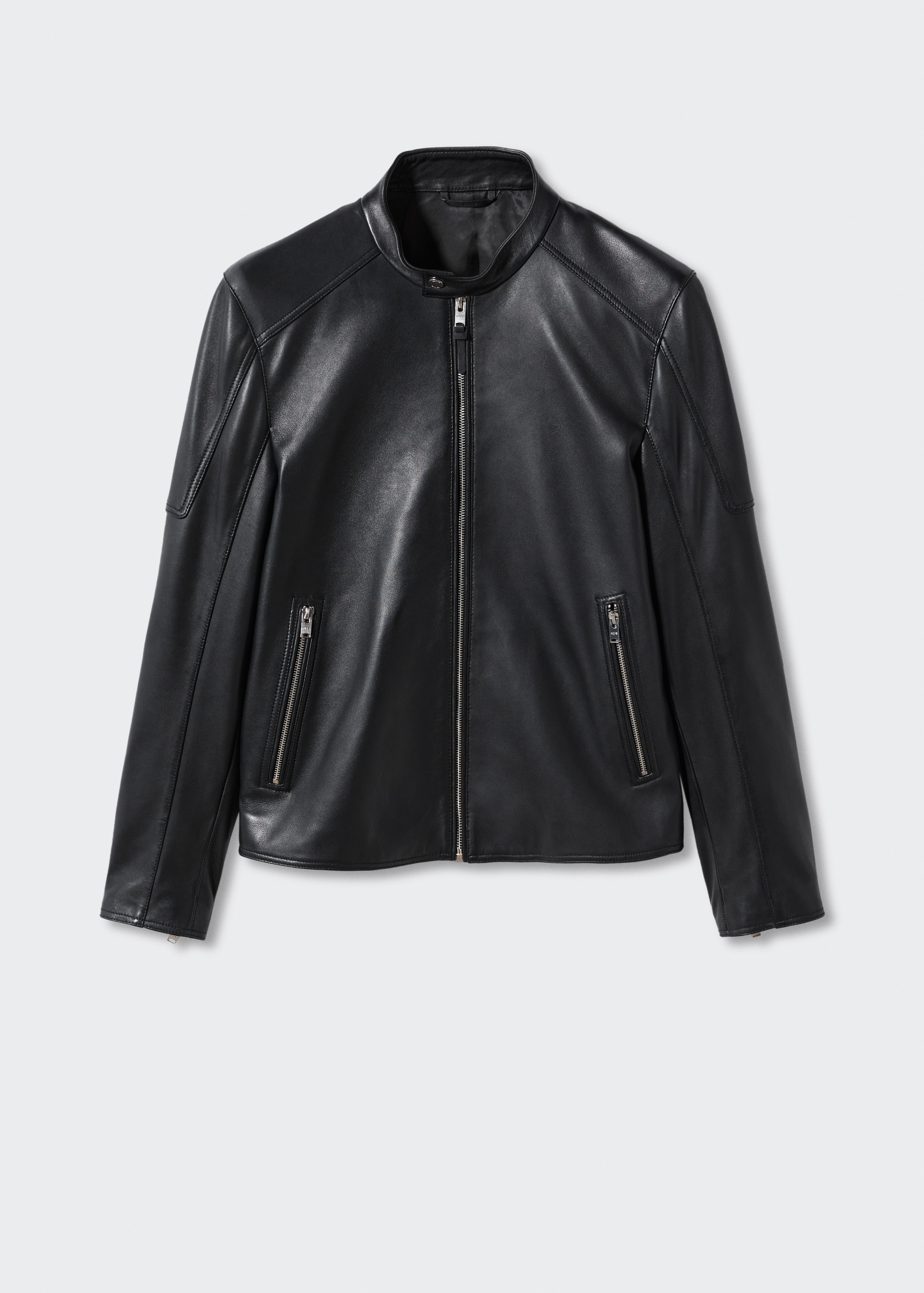 Blouson biker en cuir zippé - Article sans modèle