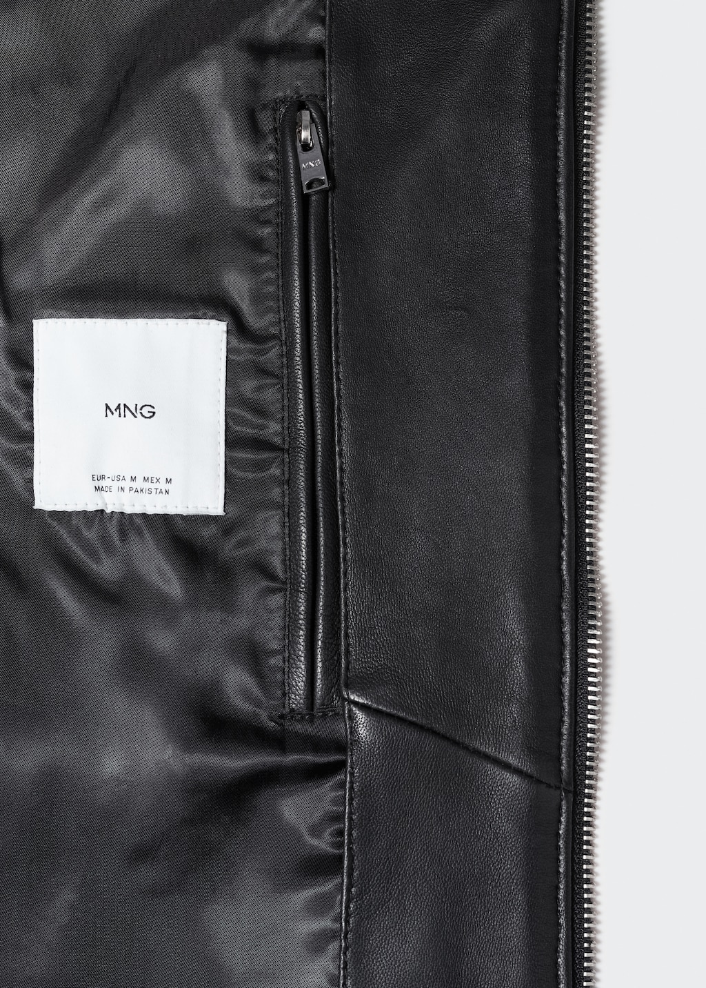 Zip-detail leather biker jacket - Details of the article 8