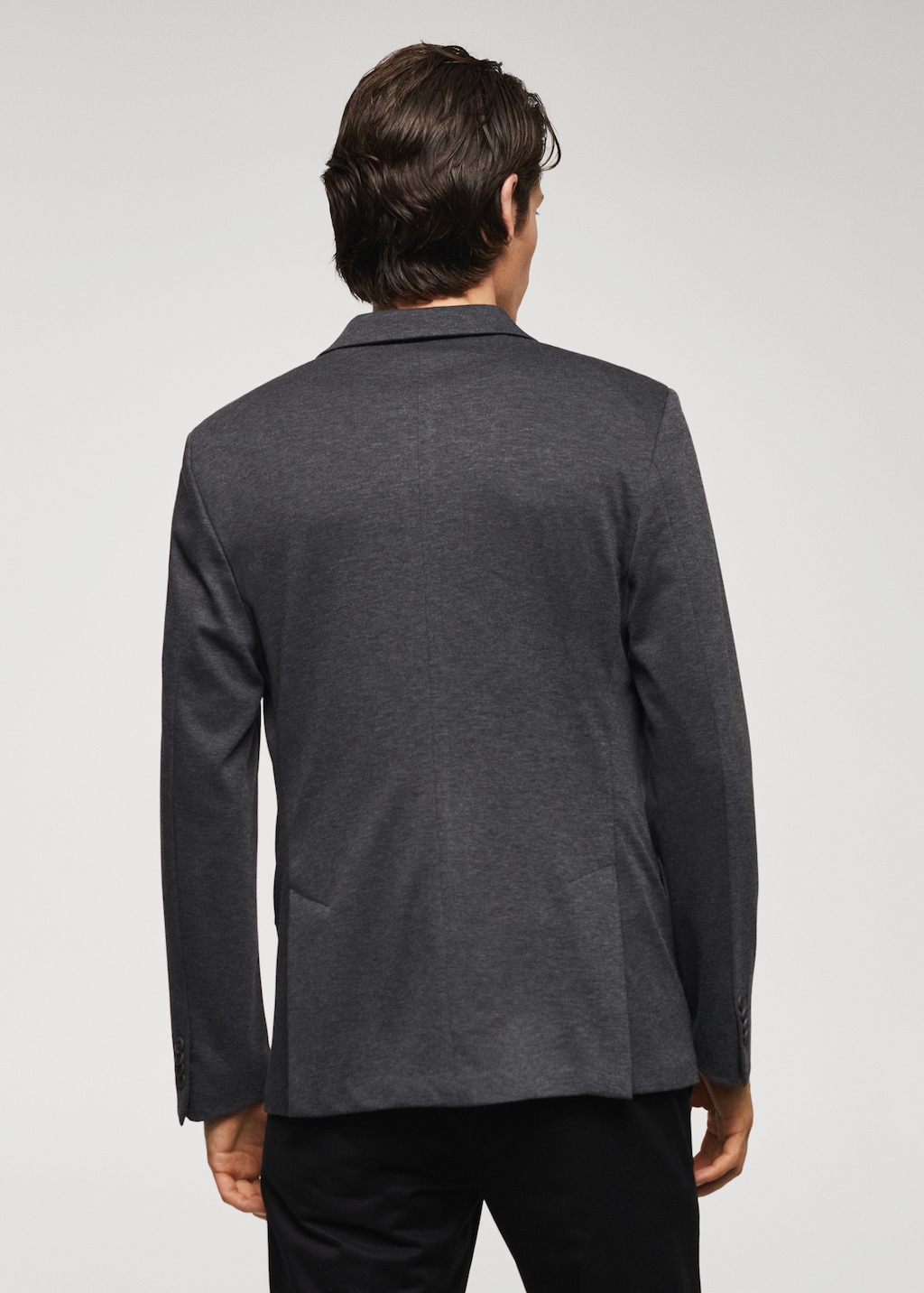 Slim fit blazer met microstructuur - Achterkant van het artikel