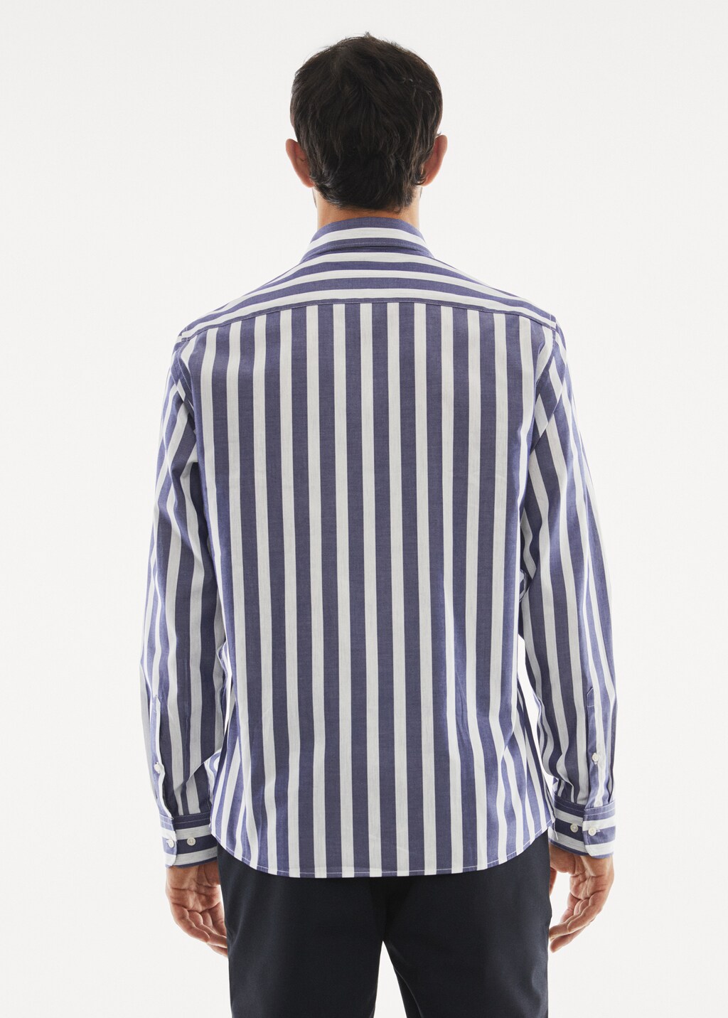 Slim fit striped cotton shirt - Reverse of the article